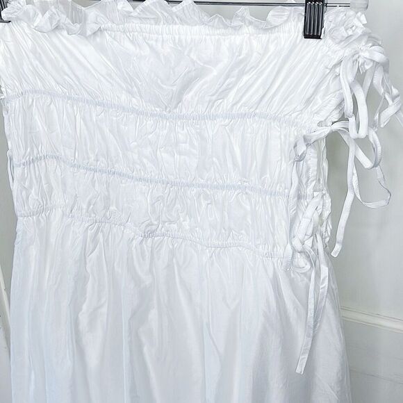 Princess Polly EMILIANO STRAPLESS MAXI DRESS WHITE Nwot Size 12 Lace Up Sides - Picture 4 of 11